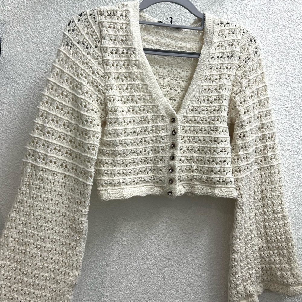 Zara Italy Crochet Cardigan